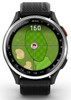 Garmin Approach S44 Golf Watch – Silver Aluminium Bezel with Black Silicone Band + CT1 Golf Club Trackers