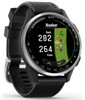 Garmin Approach S44 Golf Watch – Silver Aluminium Bezel with Black Silicone Band + CT1 Golf Club Trackers