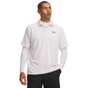 Under Armour Men’s UA Matchplay Printed Golf Polo Shirt - White/Vintage Maroon/Academy
