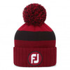 FootJoy Pom Pom Beanies - Tonal Red/Black