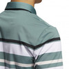 adidas Ultimate365 Engineered Stripe Polo Shirts - Tech Emerald/Black/White/Pink Tint