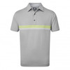 FootJoy Lisle Engineered Chestband Polo Shirts - Heather Grey/Lime/White