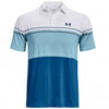 Under Armour Playoff 2.0 Block Fade Polo Shirts - White/Opal Blue/Black