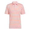 adidas Two Colour Stripe Polo Shirts Left Chest - Coral Fusion/White