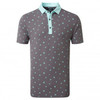 FootJoy Scattered Floral Pique Polo Shirts - Lava With Aqua Surf