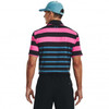 Under Armour Playoff 3.0 Rugby Yd Stripe Polo Shirts - Black/Rebel Pink/Static Blue