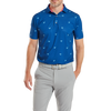 FootJoy Thistle Print Lisle Polo Shirt - Deep Blue