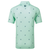 FootJoy Thistle Print Lisle Polo Shirt - Sea Glass