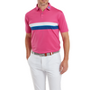 FootJoy Double Chest Band Pique Polo Shirt - Berry