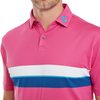 FootJoy Double Chest Band Pique Polo Shirt - Berry
