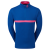 FootJoy Mens Inset Stripe Chill-Out Midlayer Pullover - Deep Blue