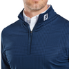 FootJoy Glen Plaid Print Chill-Out 1/4 Golf Pullover - Navy