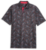 Puma Cloudspun Paisley Polo Shirt - PUMA Black / Aqua Blue