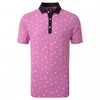 FootJoy Scattered Floral Pique Polo Shirts - Orchid With Black