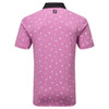 FootJoy Scattered Floral Pique Polo Shirts - Orchid With Black