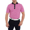 FootJoy Scattered Floral Pique Polo Shirts - Orchid With Black