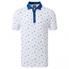 FootJoy Scattered Floral Pique Polo Shirts - White With Twilight