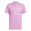 adidas Textured Stripe Polo Shirt - Lucid Fuchsia/White