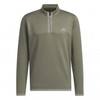 adidas Microdot Quarter Zip Pullovers - Olive Strata/Silver Pebble