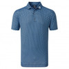 FootJoy Half Moon Geo Lisle Polo Shirts - Navy/True Blue/White/Almond