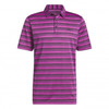 adidas Two Colour Stripe Polo Shirts Left Chest - Black/Lucid Fuchsia