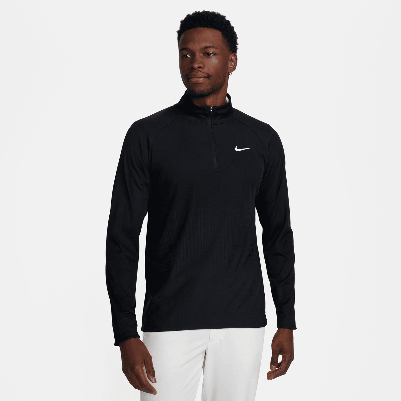 Nike M NK TOUR Dri-Fit ADV HZ TOP / Colour: BLACK/BLACK/WHITE