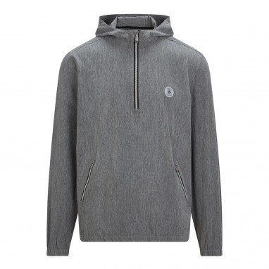 Original Penguin 1/4-Zip Fine Line Hooded Windshirts - Caviar