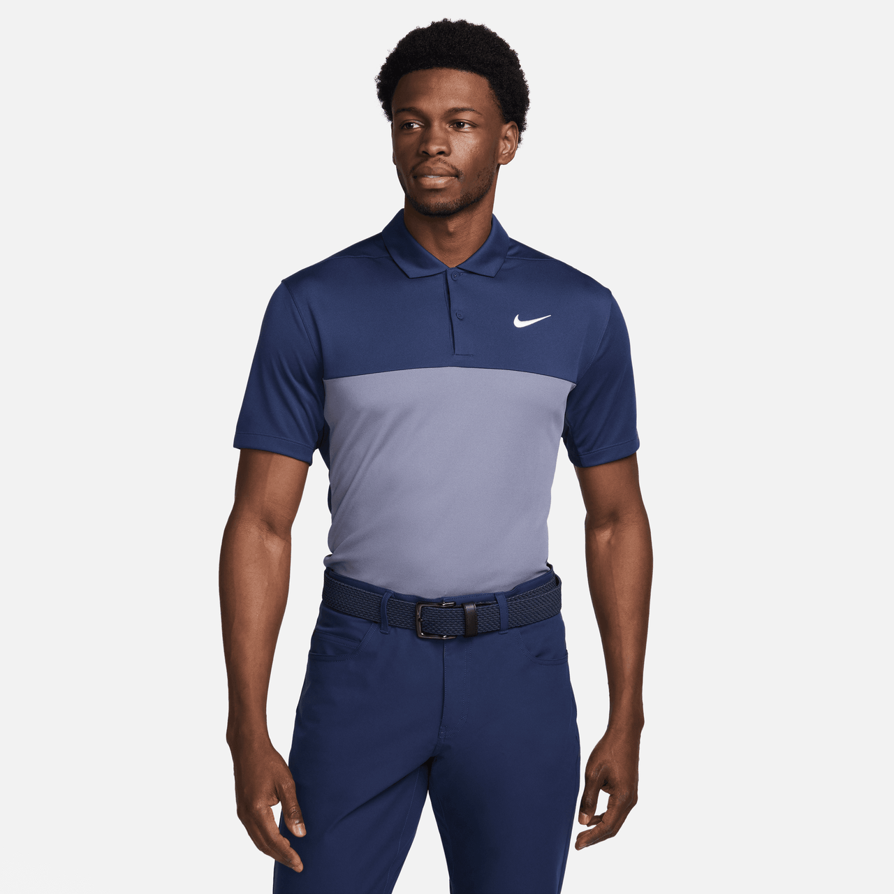 nike navy blue golf shirt