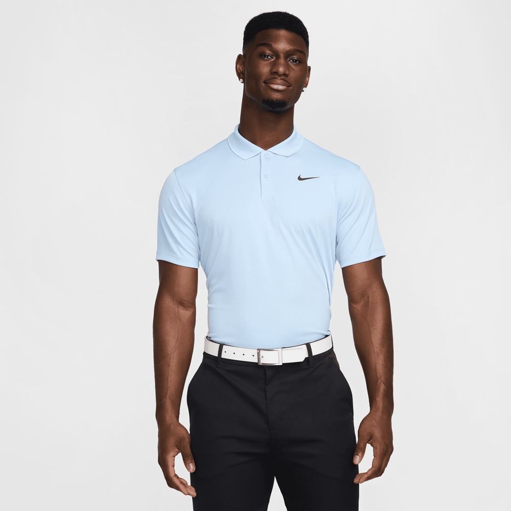 light blue nike golf shirt