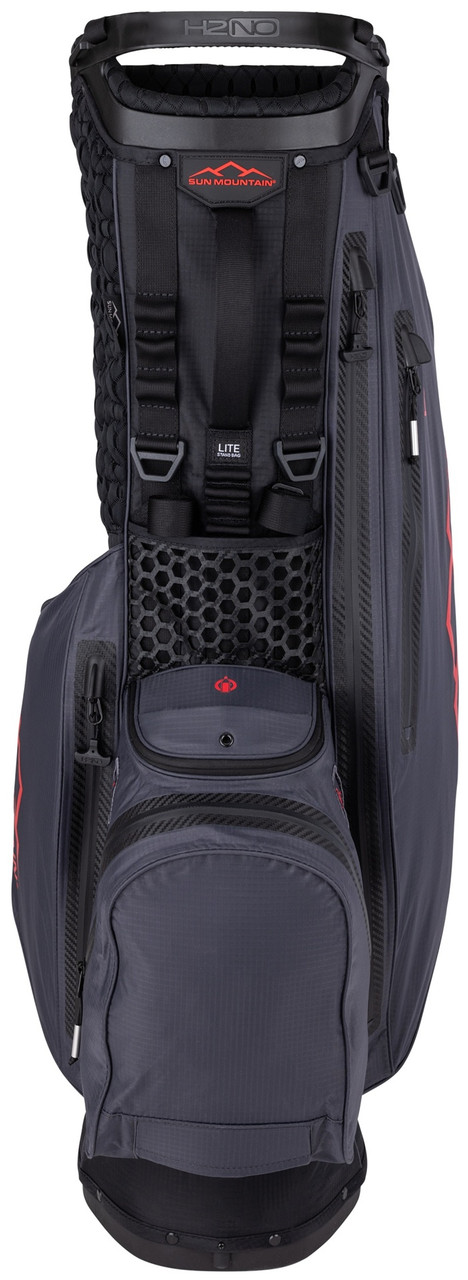 Sun Mountain H2NO Lite Golf Stand Bag - Black/Steel/Red