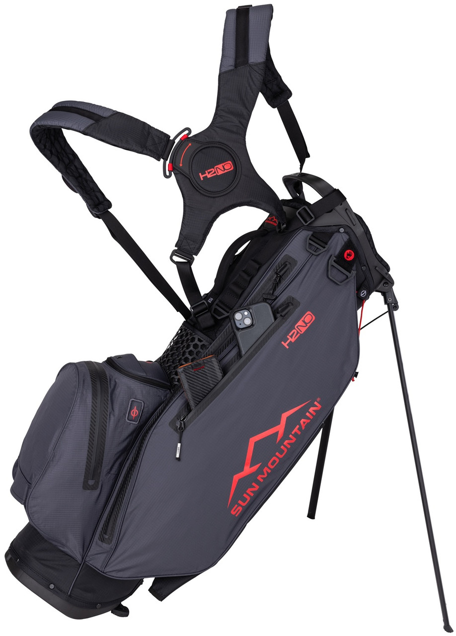Sun Mountain H2NO Lite Golf Stand Bag - Black/Steel/Red