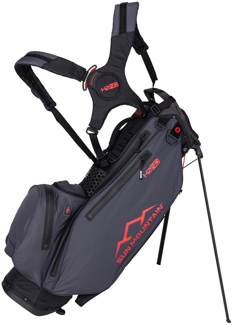 Sun Mountain H2NO Lite Golf Stand Bag - Black/Steel/Red