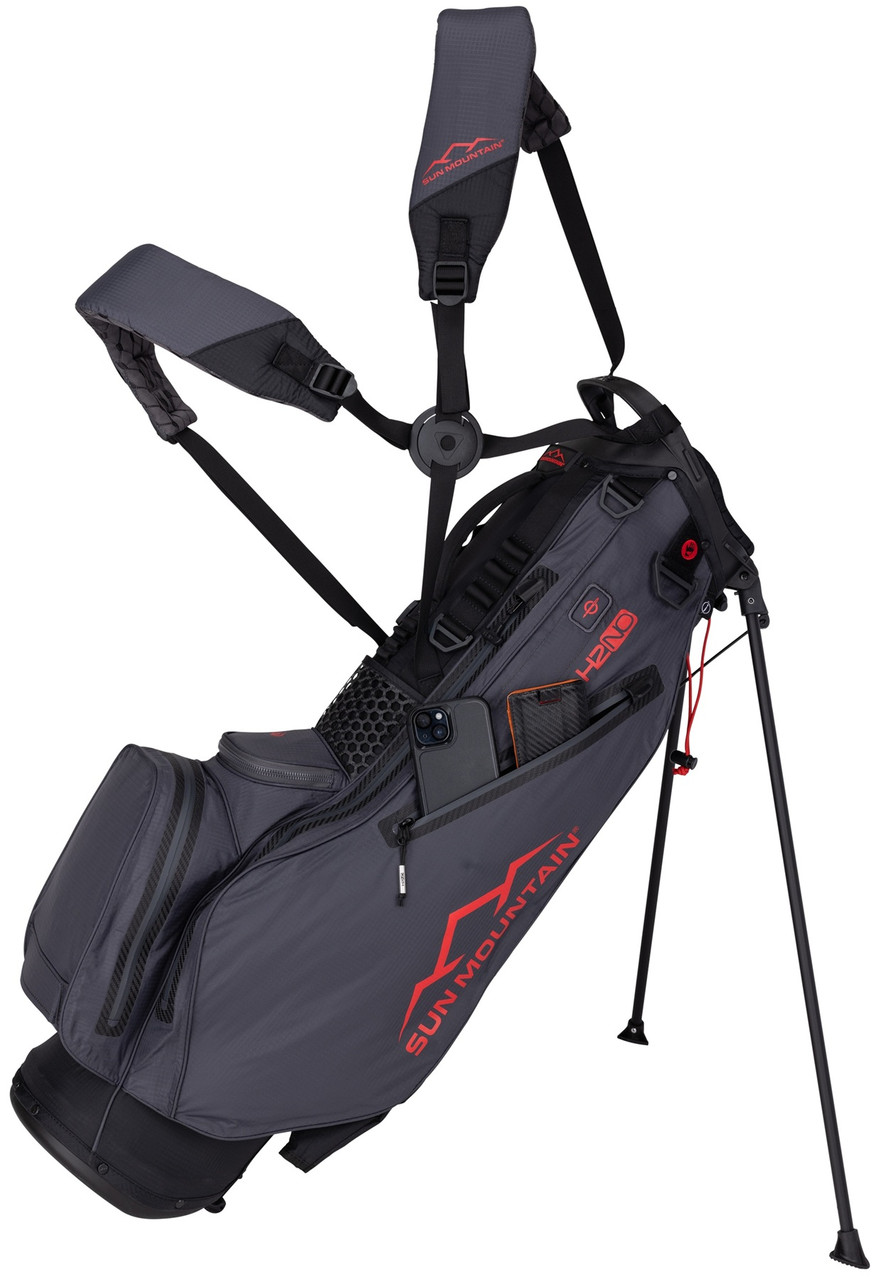 Sun Mountain H2NO Lite Speed Golf Stand Bag - Black/Steel/Red