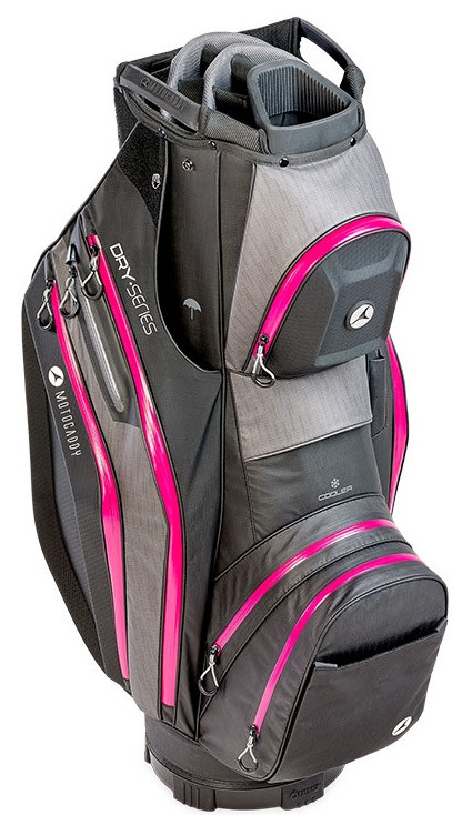 Motocaddy Dry Series Cartbag (21)グレー/ピンク Motocaddy Dry Series Cart Bag - Black/Fuchsia | Golfsupport.com