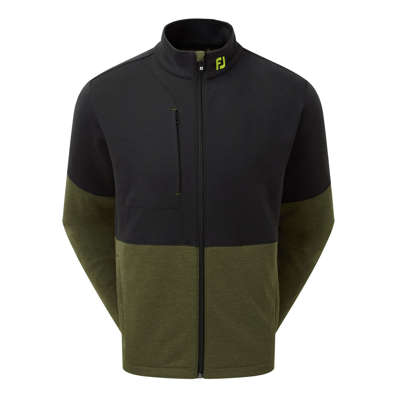 FootJoy Colour Block Full-Zip Chill-Outs - Black/Olive | Golfsupport