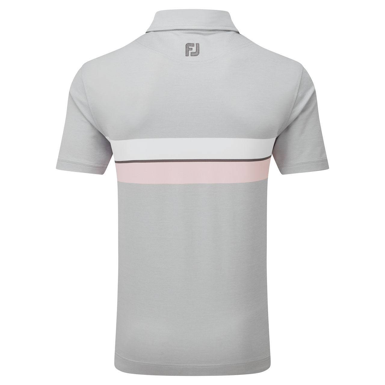 FootJoy Eu Dbl Chest Band Pique Grey Polo Tshirt Golf Support