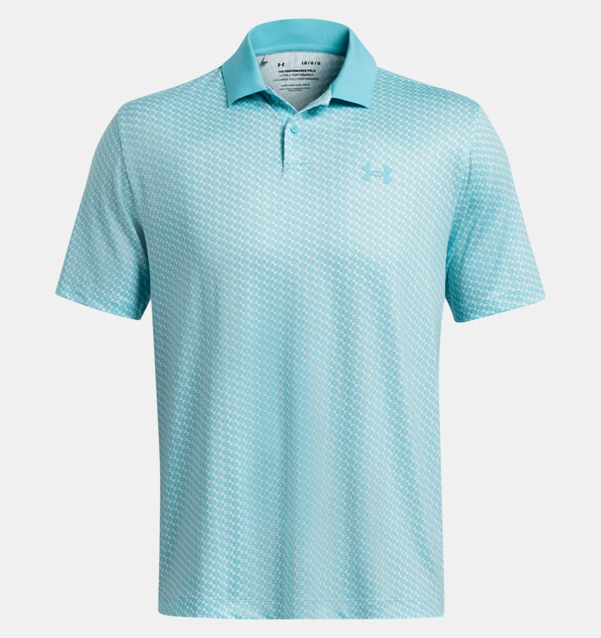 Under Armour Performance Printed Polo Sky Blue Golfsupport