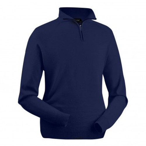 Glenbrae Merino Quarter Zip - Azure Blue Glenbrae Merino Quarter Zip - Azure Blue