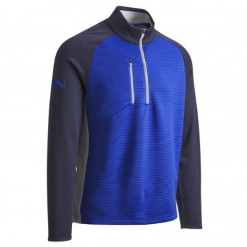 Callaway Blocked Ottoman Logo On Left Collar Fleeces - Magnetic Blue Callaway Blocked Ottoman Logo On Left Collar Fleeces - Magnetic Blue