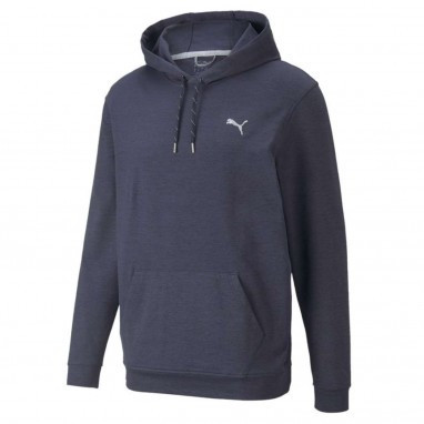 Puma Cloudspun Patch Hoodie Deep Navy Heather | Golfsupport