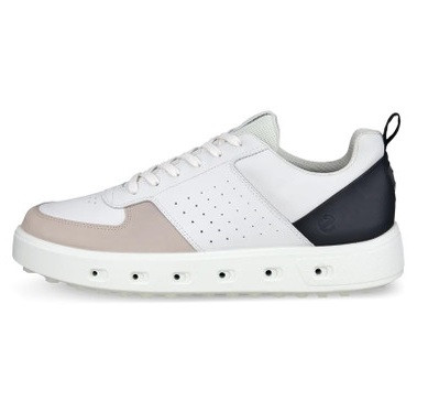 Ecco Golf Street Mens Golf Shoes - White/Black/Gravel