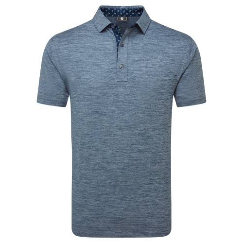 FootJoy Heather Lisle Trim Polo Shirt - Navy FootJoy Heather Lisle Trim Polo Shirt - Navy