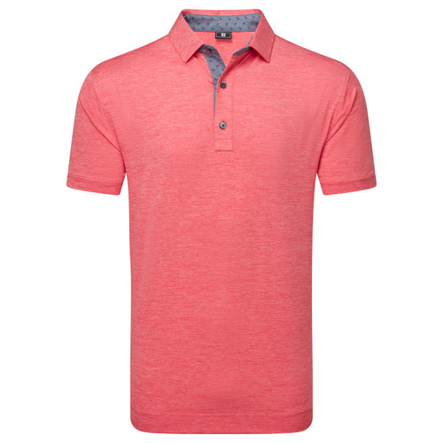 FootJoy Heather Lisle Trim Polo Shirt - Hibiscus FootJoy Heather Lisle Trim Polo Shirt - Hibiscus