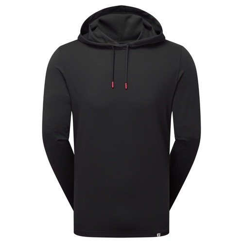 FootJoy Ottoman Jacquard Pullover Hoodie - Black FootJoy Ottoman Jacquard Pullover Hoodie - Black