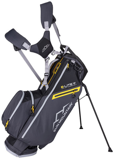 Sun Mountain E- Lite 14 Way Golf Stand Bag - Black/Steel/Gold