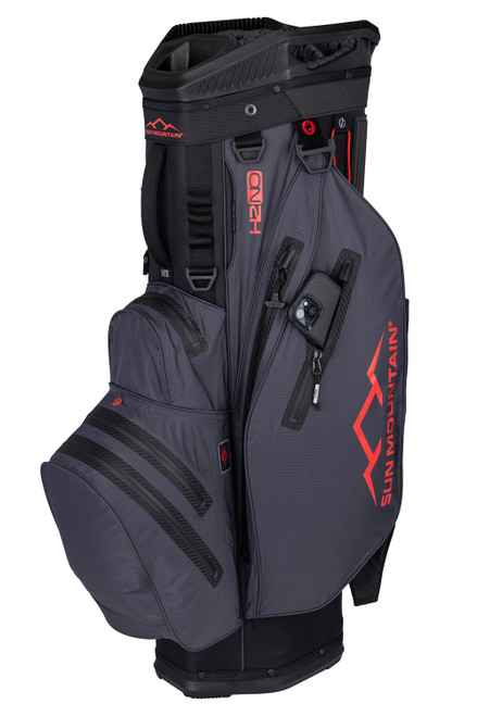 Sun Mountain H2NO Lite Golf Stand Bag - Black/Steel/Red