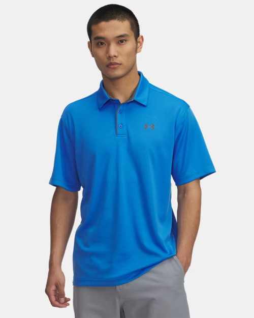 Under Armour Men's UA Tech™ Golf Polo - Blue Atlantis / Pitch Gray