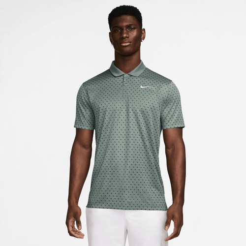 Nike Dri Fit Victory+ Print Mens Golf Polo Shirt - Clay Green/White