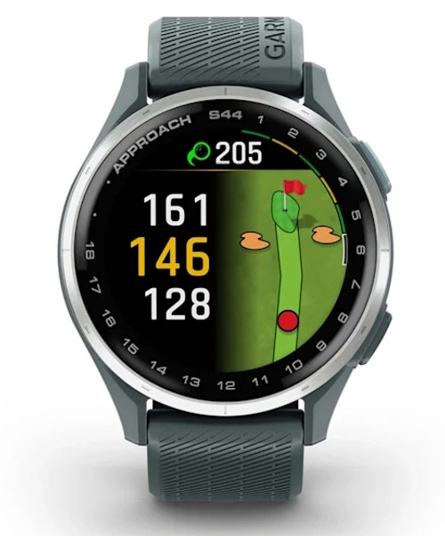 Garmin Approach® S44 GPS Golf Watch – Silver Aluminium Bezel with Twilight Silicone Band