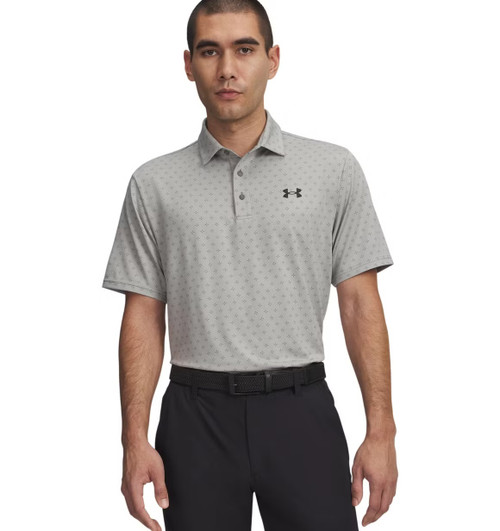 Under Armour Men's UA Playoff 3.0 Printed Golf Polo Shirt - Clay Green / Titanium / Black